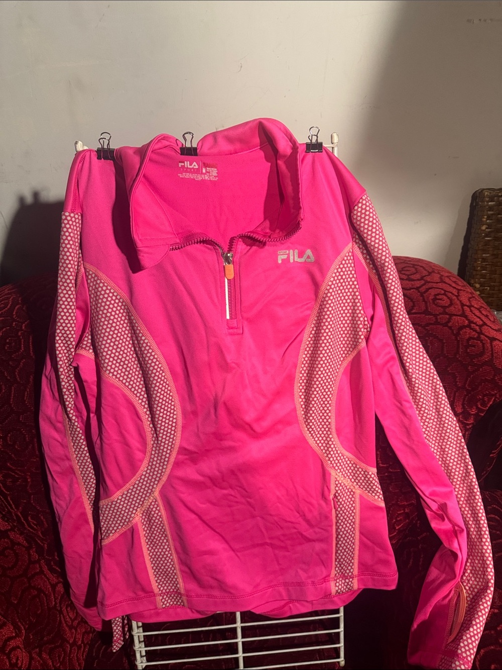 FILA Hot Pink Quarter-Zip Athletic Pullover